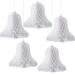 WILLBOND 5 Pieces Big Heavy Paper Bells Hanging Honeycomb Wedding Bells White Bridal Honeycomb Bells Decorating Supplies Suitable for Weddings, Parties, Baby Showers