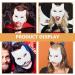 ABOOFAN 8 Pcs Cat Masks - White Fox DIY Half Face Cladding for Masquerade Halloween Cosplay & Costume Parties - Buy Online on GoSupps.com