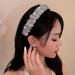Wiwpar Rhinestone Headbands for Women Girls Rhinestone Beaded Head Bands Wide Sparkle Headwear Hair Hoop Headbands Party Hair Accessories (Silver)