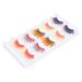 Fake Eyelashes 5 Pairs Colorful Eyelashes 6D Gradient Long Curled Soft Colored False Eye Lashes Red Lashes Blue Lashes Purple Lashes Brown Lashes Cosplay for Halloween