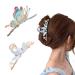2 Pieces Butterfly Hair Clips Kraeoke Colored Hair Clip Cute Hair Clips Metal Back of the Head Clip Large Hair Clip (Combination 4)