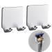 Razor bracket shower 2 pieces of razor bracket shower stainless steel razor holder shower without drilling robust self -adhesive shaver hanging shower suitable for door wall bathroom kitchen (silver)