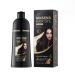 Shampooing de coloration naturelle au ginseng - 450 ml - Avec extrait de ginseng - Doux pour le cuir chevelu - Colorant et nourrissant - Facile utiliser (noir)