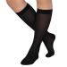 Athbavib Knee-High Sheer Compression Socks for Women 15-20 mmHg Closed Toe Compression Socks for Swelling Soreness Black1 Large