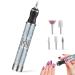 Electric Nail File with 5 Replaceable Head 20000rpm 4 Speeds 500mAh Micro USB Portable Low Noise Manicure Pedicure Polishing Grinding Peeling Nail Drill for Fingernail Toenail