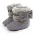 RVROVIC Baby Boys Girls Plush Winter Snow Boots Bowknot Anti Slip Warm Fleece Infant Boots Toddler Prewalkers 6-12 Months 1 Grey