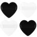 Powder Puff Start Makers 4PCs Heart Shape Makeup Puffs Soft & Reusable Velvet Make Up Puff with Strap Wet Dry Use Face Puffs for Loose Powder Foundation (4PCs-Black&White)