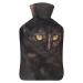 Black Cat Hot Water Bottle With Cover Plush Bed Bottle Hand Warmer For Adults And Children 26.5X15.3cm