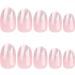 French Tip Press on Nails - Short Round Press On Nails with Nail Tips sparkling Pink False Nail press on nails Acrylic False Nails Cute Artificial Nails - Buy Online on GoSupps.com