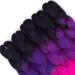 Shop 6 Piece Kanecalon Ombre Rose Hair Extensions - Black to Purple Crochet Braids | Premium Synthetic Braiding Hair - Buy Online on GoSupps.com