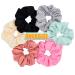 Simnice Oversized Blush Satin Hair Scrunchies - Set of 6 XL Soft Elastic Hair Ties for Girls and Women - Buy Online on GoSupps.com