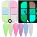 6 Colors Holographic Luminous Nail Powder Glitter Kit - 3D Sparkly Fluorescent Pigments for Acrylic Nails - Mermaid Shinning Glitters for Manicure Tips and Decorations - Buy Online on GoSupps.com
