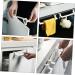Hoement 3pcs Hook up Over The Door Hanger Towel Rack Clothes Rack Clip Hooks Door Storage Rack Abs White - Buy Online on GoSupps.com