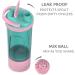 Artoid Mode 24-Ounce Fitness Protein Shaker Bottle | Dual Mixing Technology with Shaker Balls & Grids | Twist & Lock Protein Box | Cream Pink/Aqua Green - Buy Online on GoSupps.com