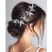 Catery Butterfly Bride Wedding Headband Silver Hair Vine Blue Bead Headpiece Rhinestone Bridal Hair Piece Wedding Hair Accessories For Women and Girls - Buy Online on GoSupps.com
