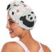 Panda Pink Hearts Hair Towel 2 Pack | Super Absorbent Quick Dry Hair Turbans for Women & Girls - Buy Online on GoSupps.com
