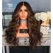 BGHJUE Wig Fashion Lady Big Wavy Long Curly Hair Black Gradient Wigs