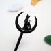 Cat Moon Hair Styling Pins - 2pcs Black Wicca Witch Hair Slide for Women - Buy Online on GoSupps.com