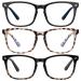 konqkin 3-Pack-Blue-Light-Blocking-Glasses-Women & Men Computer Gaming Glasses Computer Screen Filter Glasses Anti Headache Eye Strain Glasses Lightweight Eyeglasses for TV Phone 6-black+leopard+black Leopard