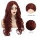 Siudus Dark Red Curly Long Wig - Burgundy Wavy Middle Part Synthetic Heat-Resistant Hair for Cosplay & Halloween - Buy Online on GoSupps.com