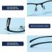 ZUVGEES Half Frame Metal TR90 Blue Light Filter Reading Glasses for Men & Women - Lightweight Anti-blue Computer Glasses in Gray - 1.0x Magnification - Buy Online on GoSupps.com