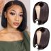 Brazilian Virgin Straight Bob Lace Front Human Hair Wigs for Black Women Glueless Pre Plucked with Baby Hair Short Bob Straight 4x4 Lace Closure Wig (8 inch, 150% Density) 8 Inch (Pack of 1) Bob Straight 4X4 Lace Wig