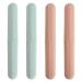 4 pieces of toothbrush case toothbrush storage portable toothbrush cover toothbrushes case small toothbrush etui plastic for family trip and business (pink+green)