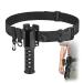 CODEK Fishing Waist Belt Rod Holder Adjustable Waist Wading Belts with Portable Pole Inserter for Spinning Casting Reel Surf Kayak Fly Fishing Portable Fishing Gear Accessories Wader Strap Black