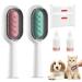 Cat brush with water tank cat brush cleaning brush for animal hair multifunctional animal hair remover cat hair remover ideal for massage care and hair removal (short hair green+pink))