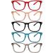 5 Pack Blue Light Blocking Reading Glasses Fashion Square Computer Glasses Women Men Comfort Reading Gaming TV Glasses (5C A, 1.75) 5c a 1.75 x