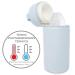 Duffi Baby Bottle Holder - Insulated Synthetic Leather Thermal Bag for Warm & Cold Bottles - Easy Clean Zip & Handle - Blue Circles Design - Buy Online on GoSupps.com