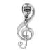 Broche tendance en alliage avec microphone et note de musique - D coration de bijoux en mail - Cadeau pour adultes et adolescents Argent .
