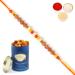 Ghasitaram Gifts Rakhis Online for Brother- 6082 Rakhi Thread with 100 GMS of Dryfruits Mix Can Rakhi with 100 gms of Dryfruits Mix Can