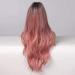 JOOLER Pink Ombre Wig for Women - Long 24 Inch Heat Resistant Natural Hair Color Middle Part Wig - Buy Online on GoSupps.com