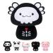 Mewaii 14'' Soft Skeleton Axolotl Mushroom Stuffed Animal Plush Pillow Squishy Toy - Black Bone Axolotl 14 Inch