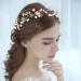 Gold Bridal Headband - Romantic Pearl & Crystal Wedding Hair Accessories with Rhinestones | Vintage Bride Hair Jewelry - Buy Online on GoSupps.com