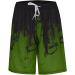 QUNPIU Men's Two-Piece Sport Suit Set - Green Fashion Print Shirt & Shorts - Size Medium - Buy Online on GoSupps.com