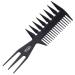 Fine Lines - 3 in 1 Styling Comb - Hair Detangling and Shower Comb Great for Afro Wet or Curly Hair | Thick Plastic Black antistatic comb