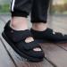 LEEWEE Diabetic Slippers - Extra Wide Adjustable Sandals for Swollen Feet - Black 46 - Buy Online on GoSupps.com