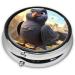 Mini Travel Pill Organizer Box - Round 2.0x2.0x0.7 in Cartoon Pigeon Design - Perfect for Purse & Pocket | International Shipping - Buy Online on GoSupps.com