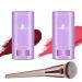 FantasyDay 2 Pcs Multi-Use Makeup Blush Stick Waterproof Tinted Moisturizer for Eyes Lips Cheeks - with Brush Pink#a