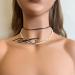 OralGos Elegant Double Layer Leather Necklace with Bow Collar - Stylish Gray Accessory for Daily Wear | International Shipping Available - Buy Online on GoSupps.com