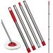 Qulable Spin Mop Replacement Handle - 4-Section 30" to 58" Mop Handle Replacement Stick Compatible with O-Ceda Spin Mop, EasyWring Mop Handle for Floor Cleaning Mop Handle - Red
