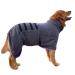 Bibykivn dog bemper made of microfiber Dog Cuddle bathrobe with Velcro fastener super absorbent and quick drying bathrobe with adjustable straps for pets Dogs and cats (XL gray) XL gray