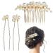 5 pieces wedding bride hair jewelry hairpins wedding pearls hairpins bridal bead hair pins hair jewelry easy to fix for the bridal hairstyle and bridesmaid communion party