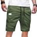 kbndieu Men's Cargo Shorts Multi Pockets Zipper Golf Shorts Drawstring Tactical Summer 5 Inch Shorts Fish Hiking Short Pants #1 Green Medium