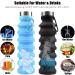 Nefeeko Collapsible Water Bottle - BPA Free Silicone, Portable Leak Proof Sports Bottle for Travel, Gym, Camping - Black, 18oz - Buy Online on GoSupps.com