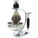 Premium Razor Holder Set - Luxury Shaving Stand & Accessories for Men | Double Blazing Razor & Soap Shell | Perfect Gift - 9.5x15cm Silver - Buy Online on GoSupps.com