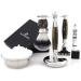 Jag Shaving Razor set-3-part shaving set-JAG's Lee Range-Synthetic Silver Spitzhaar Razi brush-3 razor blade safety razor-shaving stand-Green hornimitation