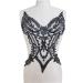 Handmade Rhinestones lace Applique sew on Beads Sequins Trim Patches Accessories for Girl Dress Clothing (Black)